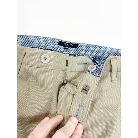 Ted Baker 36R (Actual 36x31) Holclas Khaki Textured Dress Pants  Drycleaned  EUC - Picture 5 of 13